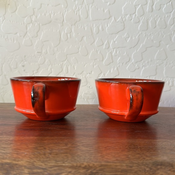 *Vintage* *NEW* Metlox Poppy Trail Red Rooster Ceramic Coffee Cup Mugs, Set of 2 - Picture 4 of 9